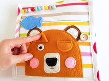 Load image into Gallery viewer, Handmade Quiet Book/ Busy Book (5 pages) with strings