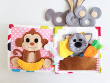 Load image into Gallery viewer, Handmade Quiet Book/ Busy Book (5 pages) with strings