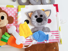 Load image into Gallery viewer, Handmade Quiet Book/ Busy Book (5 pages) with strings