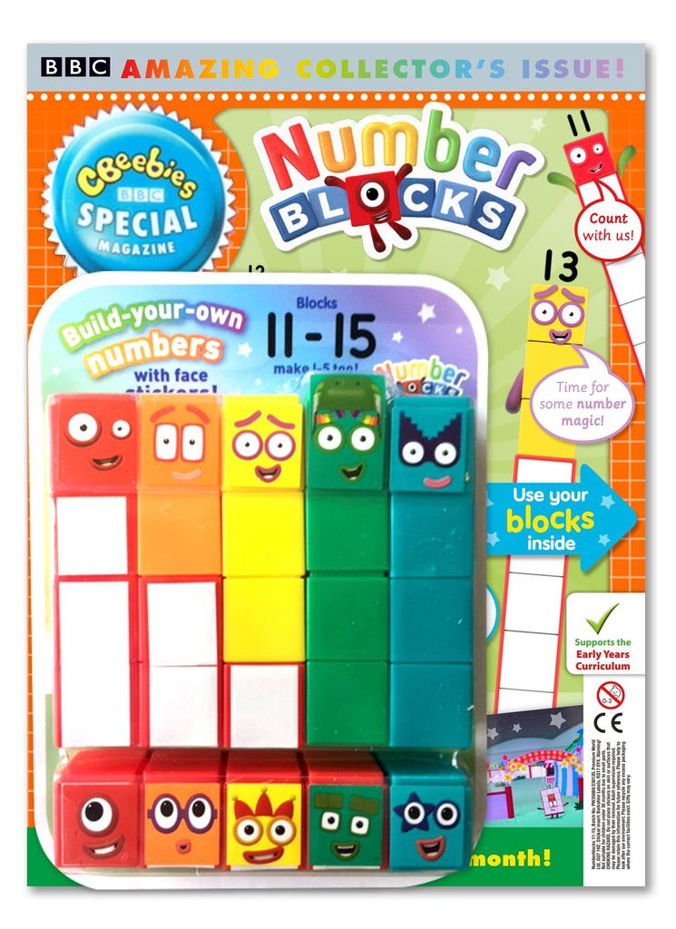 Numberblocks 11 to 15 magazine and toy set