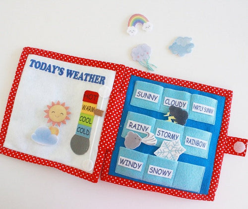Handmade Quiet Book/ Busy Book (5 pages) - Weather